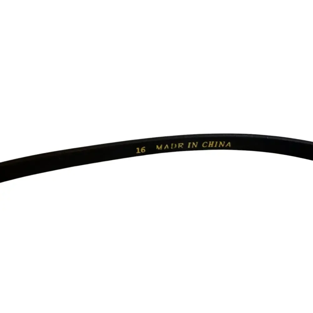 Black Faux Leather Skinny Belt 16
